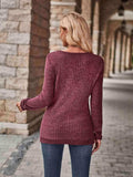 Half-Zip V-Neck Long Sleeve Top - Trendsi - Flyclothing LLC