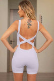Crisscross Wide Strap Active Romper - Trendsi - Flyclothing LLC