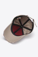 ATLANTIC Graphic Distressed Baseball Cap - Trendsi