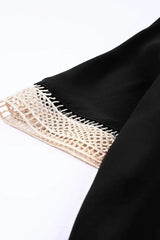 Contrast V-Neck Blouse - Trendsi - Flyclothing LLC