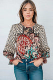 Printed Flounce Sleeve Blouse - Trendsi - Flyclothing LLC
