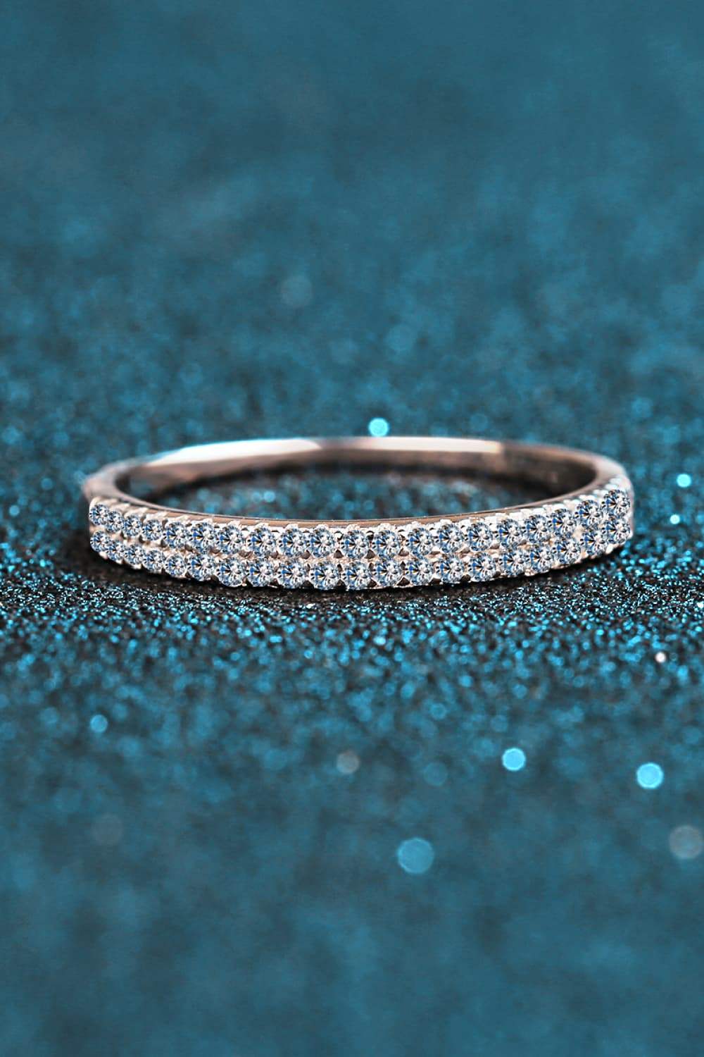 Moissanite 925 Sterling Silver Half-Eternity Ring - Trendsi - Flyclothing LLC