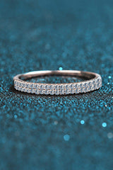 Moissanite 925 Sterling Silver Half-Eternity Ring - Trendsi - Flyclothing LLC