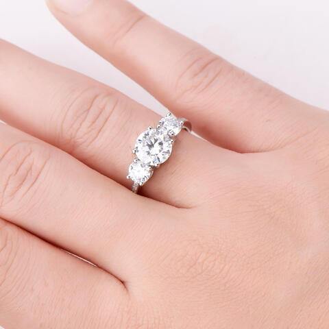 3 Carat Moissanite 925 Sterling Silver Ring - Trendsi