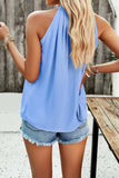 Ruched Grecian Neck Tank - Trendsi - Flyclothing LLC