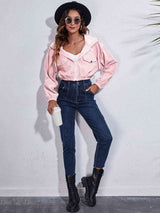 Drawstring Hooded Zip Up Jacket with Pockets - Trendsi - Flyclothing LLC