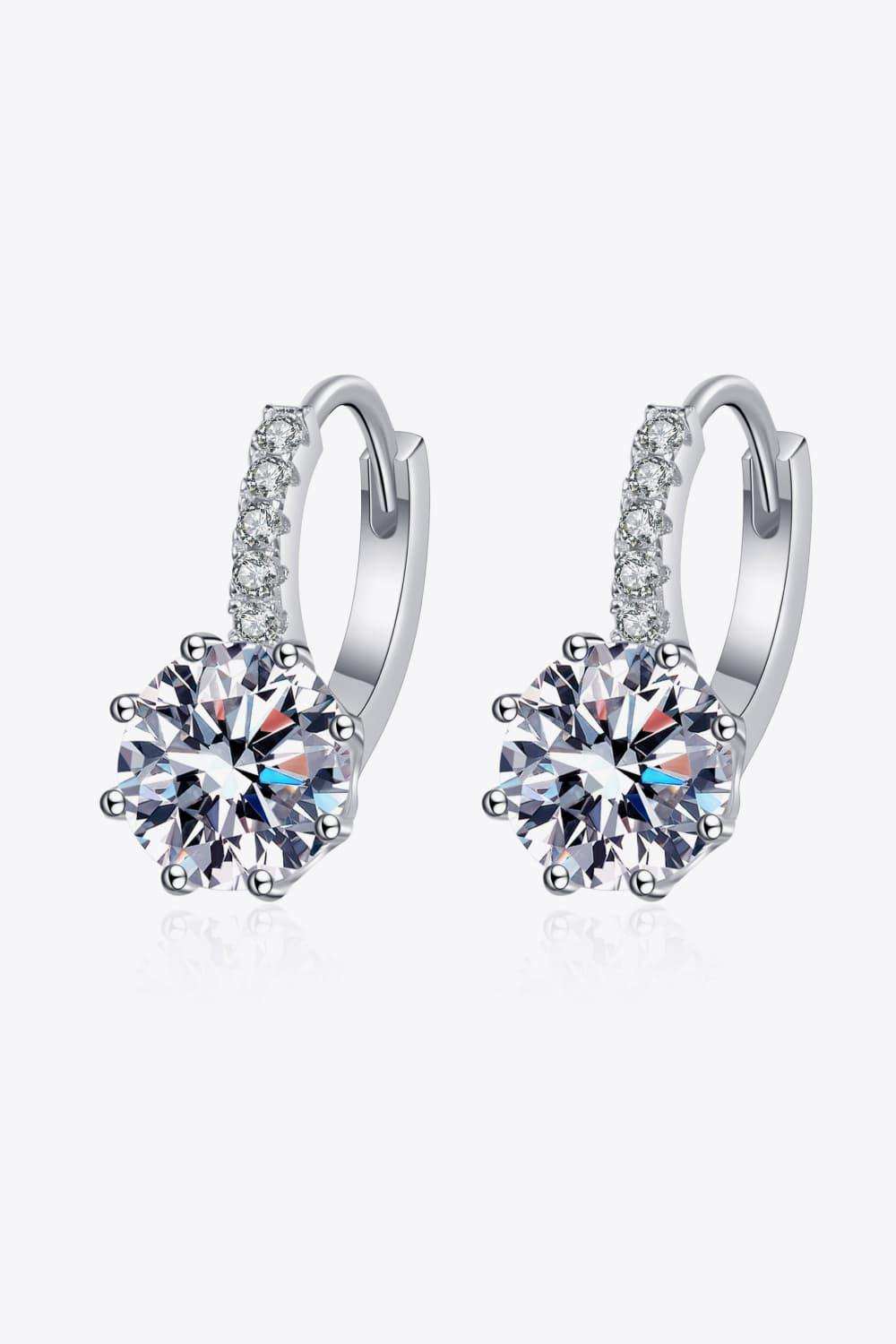 4 Carat Moissanite 925 Sterling Silver Earrings - Trendsi - Flyclothing LLC