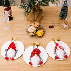 3-Piece Faceless Gnome Cutlery Holders - Trendsi