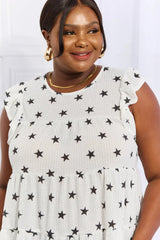 Heimish Shine Bright Full Size Butterfly Sleeve Star Print Top - Trendsi - Flyclothing LLC