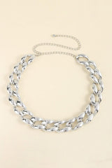 1.2" Width Acrylic Curb Chain Belt - Trendsi - Flyclothing LLC