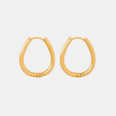 Titanium Steel Huggie Earrings - Trendsi - Flyclothing LLC