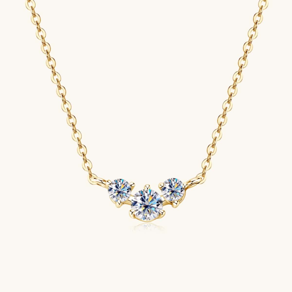 925 Sterling Silver Inlaid Moissanite Necklace - Trendsi