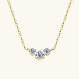 925 Sterling Silver Inlaid Moissanite Necklace - Trendsi