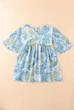 Printed Round Neck Short Sleeve Blouse - Trendsi - Flyclothing LLC
