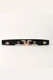 Double Buckle Elastic Belt - Trendsi