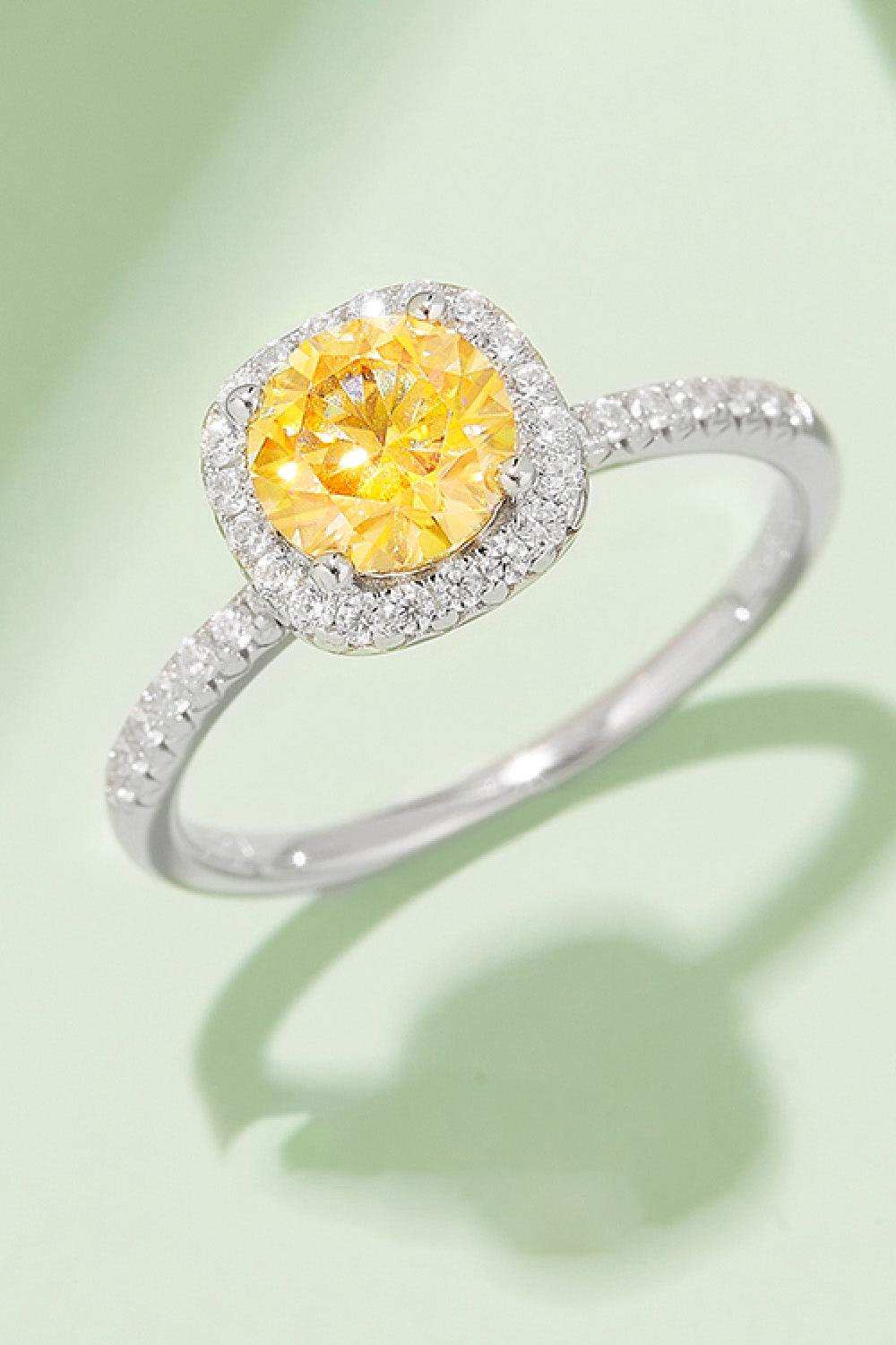 1 Carat Moissanite 925 Sterling Silver Halo Ring - Trendsi - Flyclothing LLC