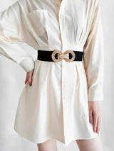 Geometric Buckle Elastic Wide Belt - Trendsi - Flyclothing LLC