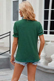 Round Neck Flounce Sleeve T-Shirt - Trendsi - Flyclothing LLC