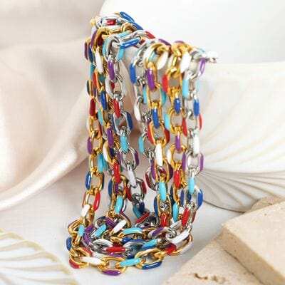 Titanium Steel Oil Drip Chain Bracelet - Trendsi - Flyclothing LLC