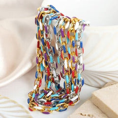 Titanium Steel Oil Drip Chain Bracelet - Flyclothing LLC