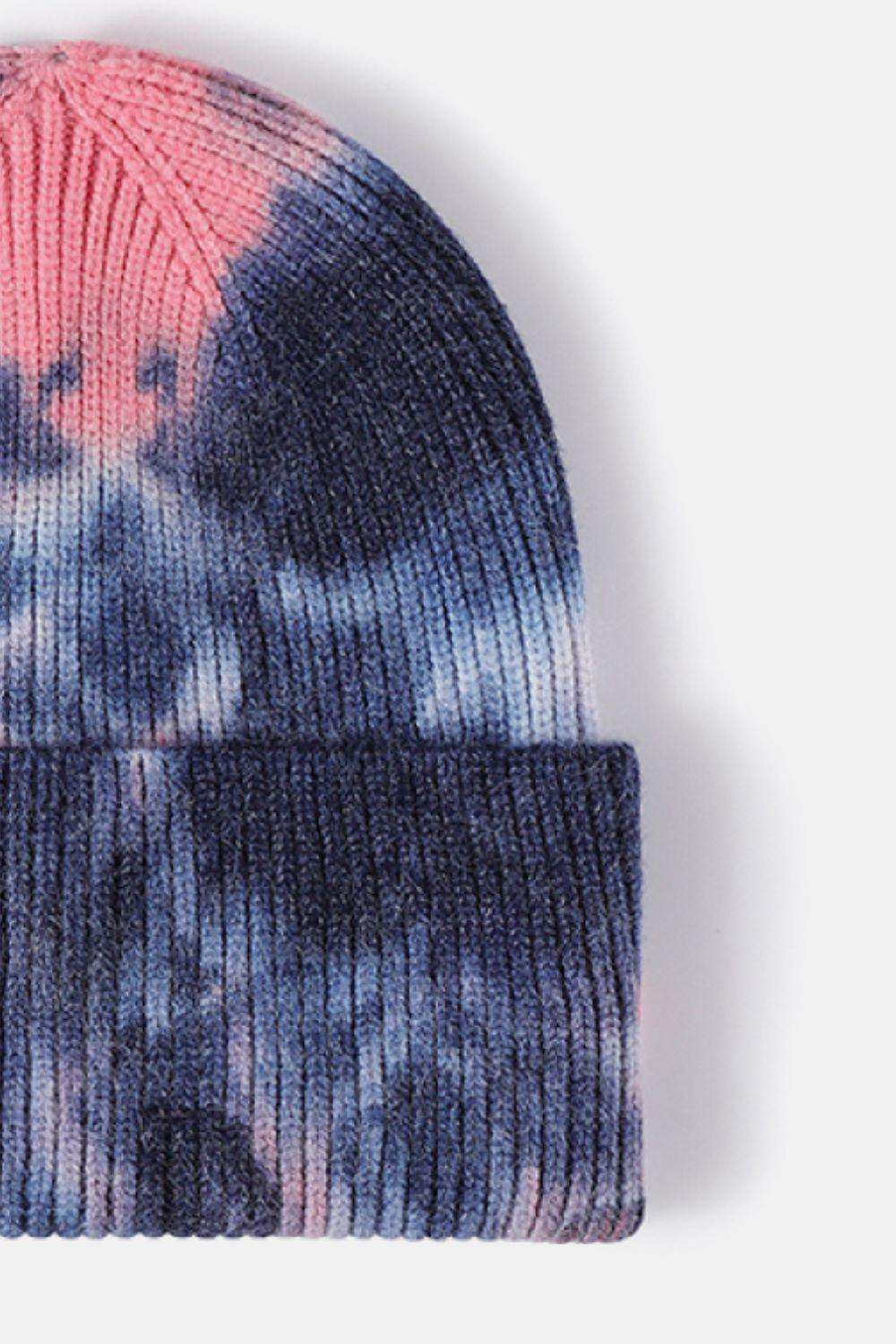 Tie-Dye Cuffed Rib-Knit Beanie Hat - Trendsi - Flyclothing LLC