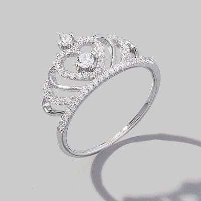 Crown Shape Zircon 925 Sterling Silver Ring - Trendsi - Flyclothing LLC