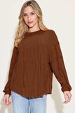 Basic Bae Full Size Ribbed Round Neck Long Sleeve T-Shirt - Trendsi - Flyclothing LLC