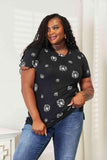 Double Take Dandelion Print Round Neck T-Shirt - Trendsi