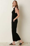 Mittoshop Rib Knit V-Neck Cross Back Jumpsuit - Trendsi - Flyclothing LLC