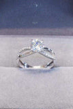 2 Carat Moissanite Crisscross 925 Sterling Silver Ring - Trendsi - Flyclothing LLC