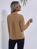 Collared Neck Button Down Shirt - Trendsi - Flyclothing LLC