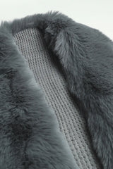 Striped Fringe Detail Long Sleeve Poncho - Trendsi - Flyclothing LLC