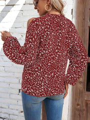 Floral Cold-Shoulder Blouse - Trendsi
