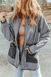 Drawstring Waist Zip-Up Jacket - Trendsi - Flyclothing LLC
