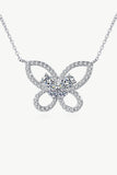 Moissanite Butterfly Pendant Necklace - Trendsi