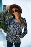 Full Size Printed Quarter-Snap Drop Shoulder Hoodie - Trendsi - Flyclothing LLC