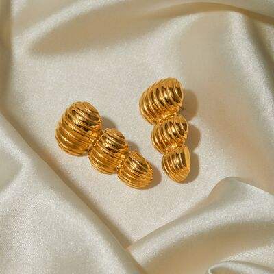 Stainless Steel Geometric Stud Earrings - Trendsi - Flyclothing LLC