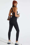 Crisscross Back Wide Strap Active Jumpsuit - Trendsi - Flyclothing LLC