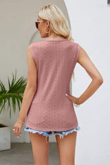 Spliced Lace V-Neck Tank - Trendsi - Flyclothing LLC