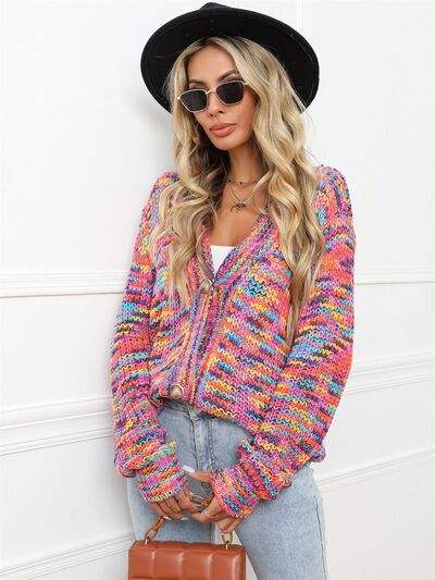 Button Up Dropped Shoulder Cardigan - Trendsi - Flyclothing LLC