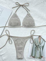 Halter Neck Tie Back Bikini Set - Trendsi - Flyclothing LLC