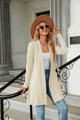 Long Sleeve Open Front Cardigan - Trendsi - Flyclothing LLC