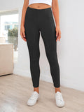 Ribbed Detail Leggings - Trendsi