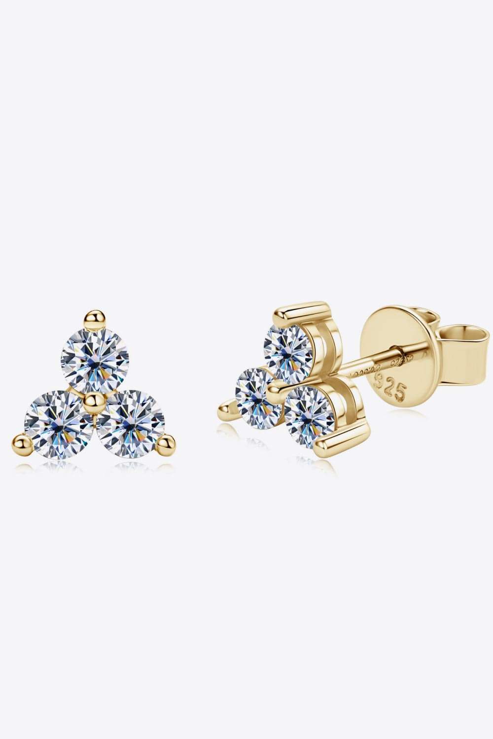 Moissanite 925 Sterling Silver Stud Earrings - Trendsi - Flyclothing LLC
