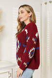 HEYSON Full Size Aztec Soft Fuzzy Sweater - Trendsi - Flyclothing LLC