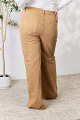 RISEN Full Size Fringe Hem Wide Leg Jeans - Trendsi - Flyclothing LLC