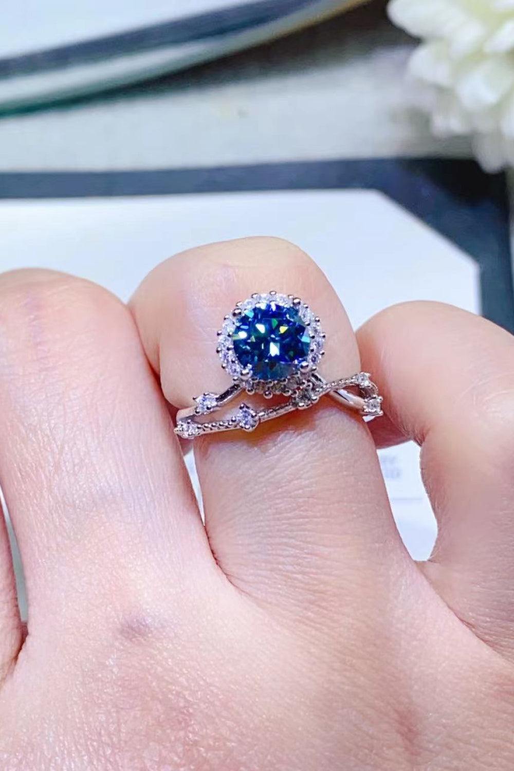 1 Carat Moissanite 925 Sterling Silver Ring - Trendsi