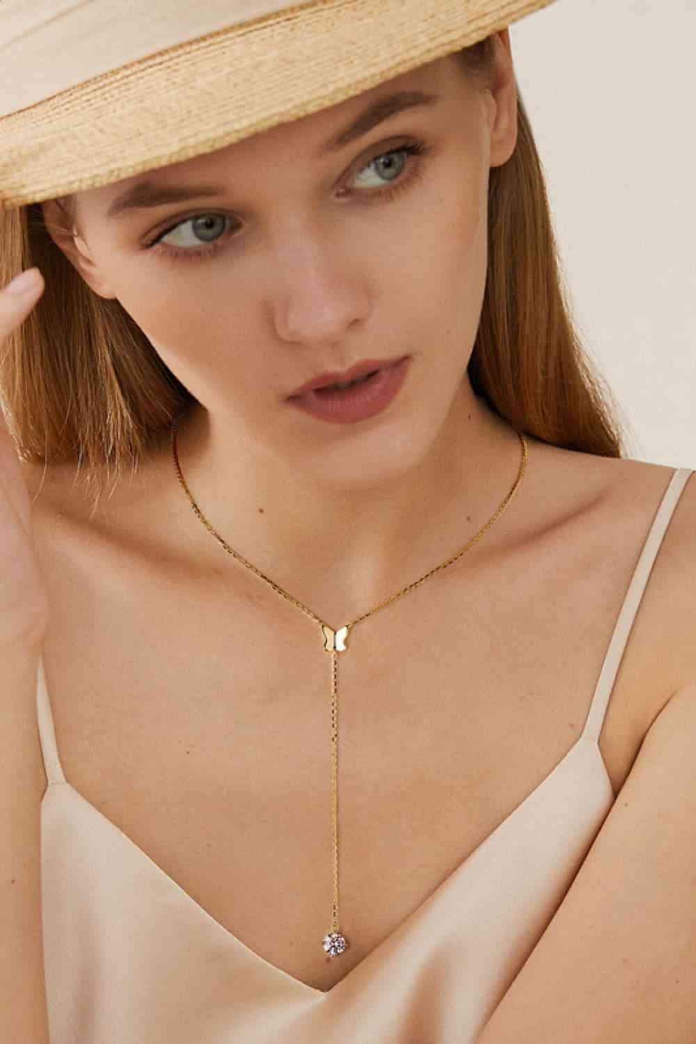 1 Carat Moissanite 925 Sterling Silver Necklace - Trendsi - Flyclothing LLC