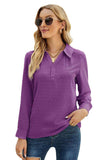 Swiss Dot Johnny Collar Blouse - Trendsi - Flyclothing LLC