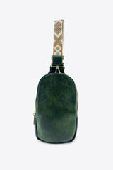Adjustable Strap PU Leather Sling Bag - Trendsi
